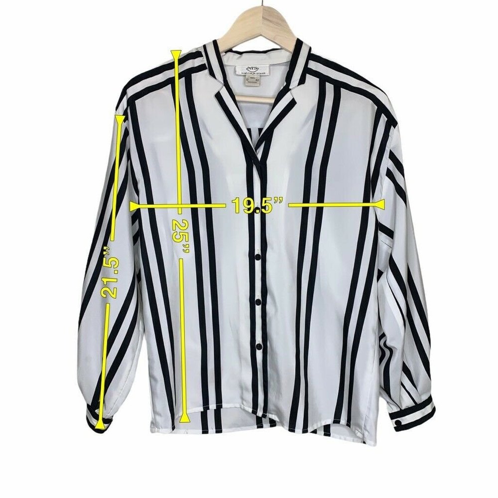 Malcolm Starr Vintage Button Up Shirt Stripe 12 - Picture 3 of 8